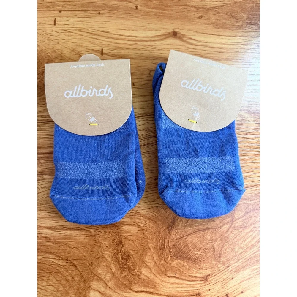 NWT Allbirds Anytime Ankle Sock 2 Pack Basin Blue Sustainable Knit Small US 5-7